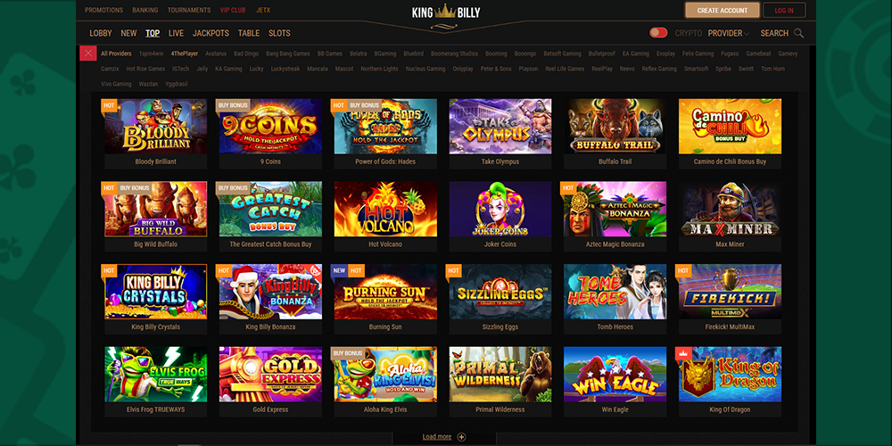 king billy casino games australia