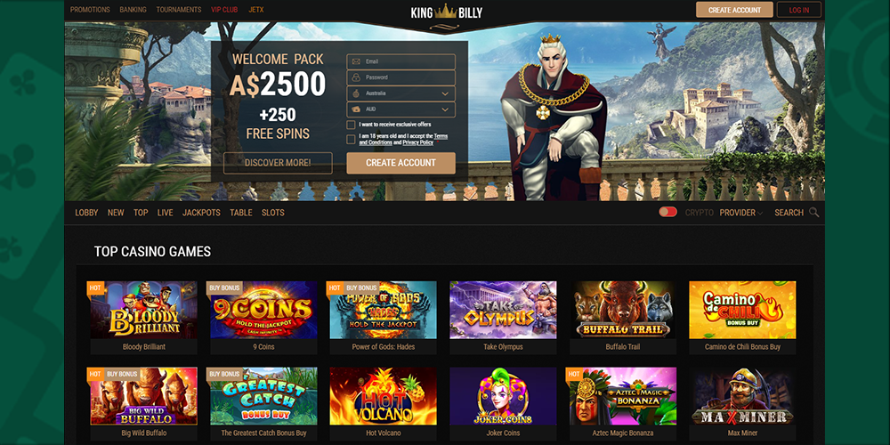 king billy online casino home