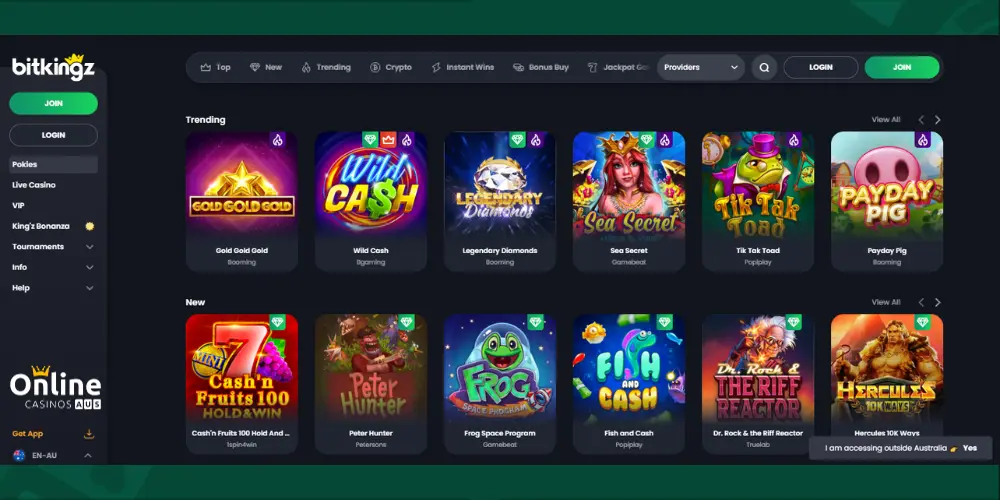 Bitkingz online pokies australia