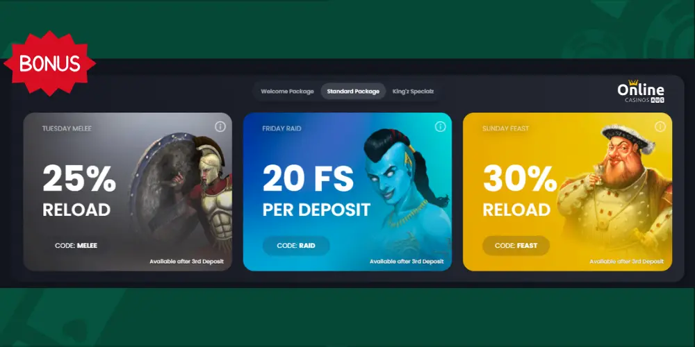 Bonuses at BitKingz Casino Australia