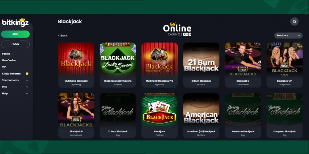 Live Casino at Bitkingz australia