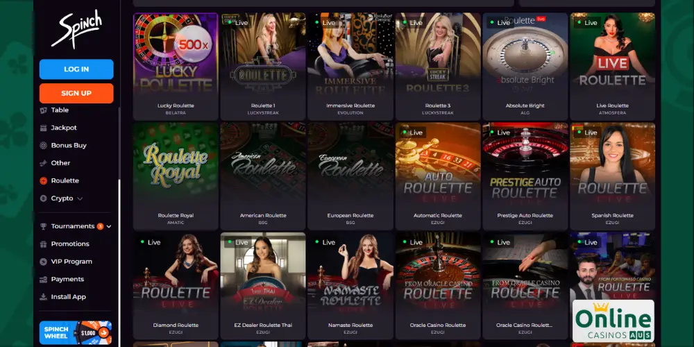 play casino games at spinch casino