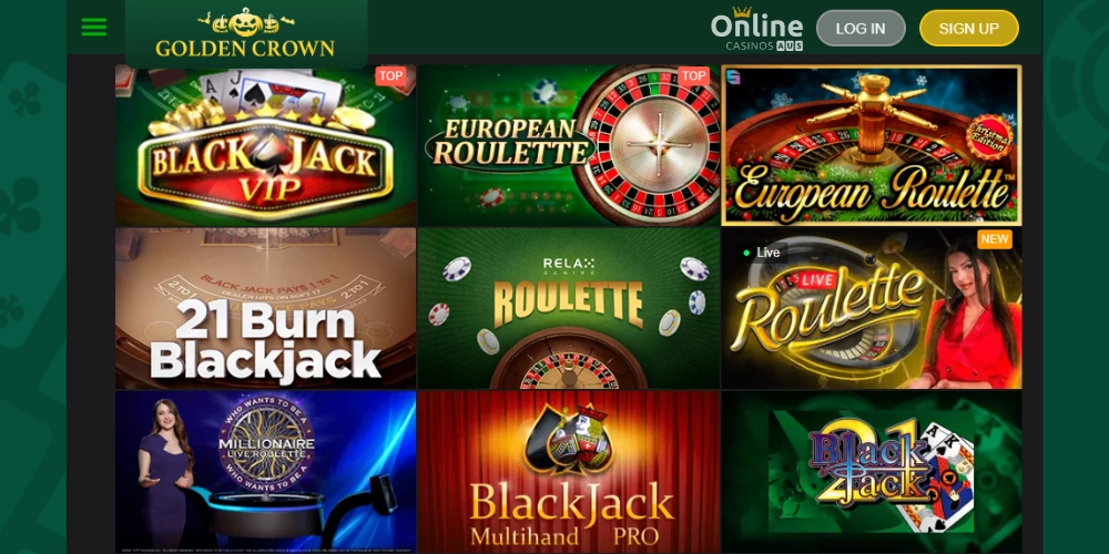 Golden Crown Casino Au Games Selection